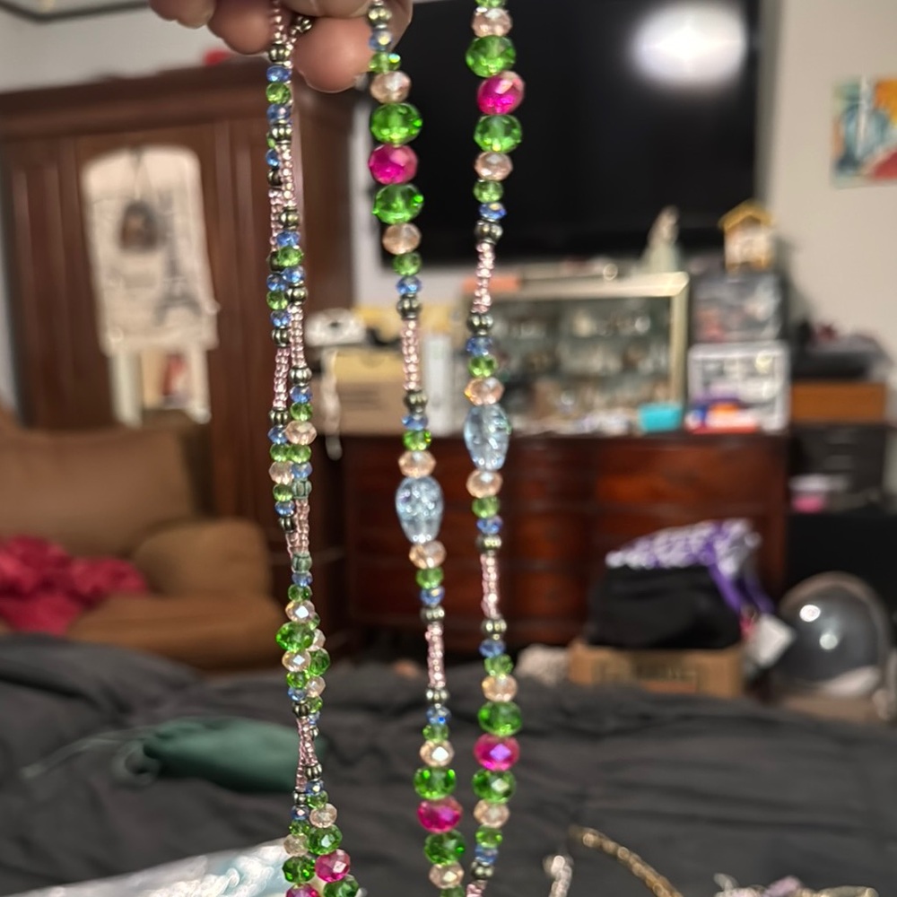 Colorful Beaded Cross Necklace - Picture 3 of 3